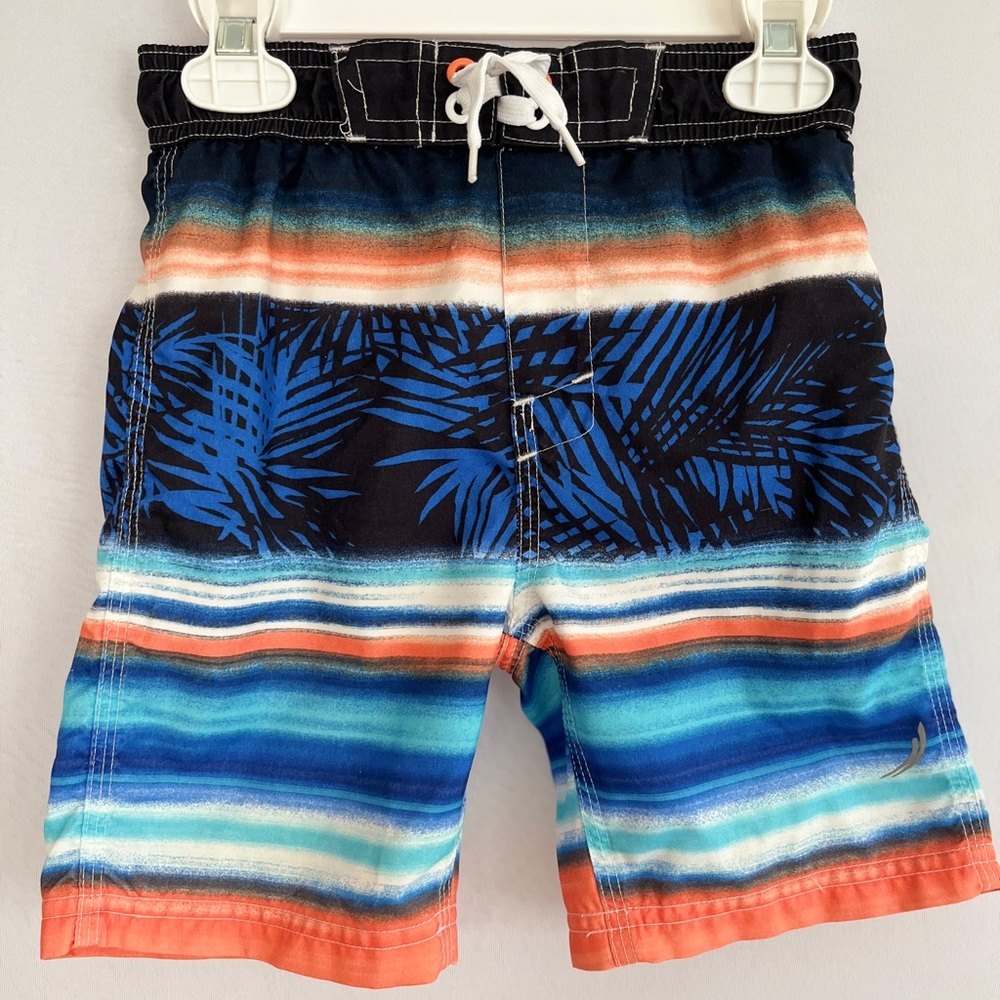 Exertek boys swimming set includes swim trunks and matching rash guard with fish